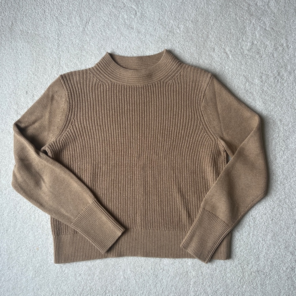 Banana Republic Camel Ribbed Mock Neck Sweater